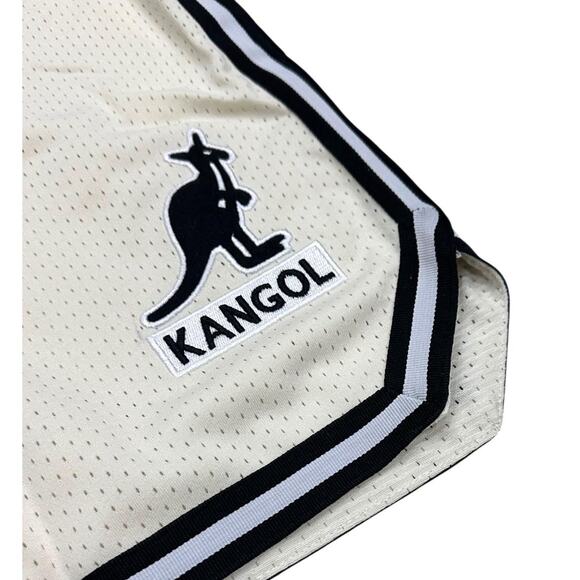 Kangol Men's Game Day Embroidered Logo Mesh Basketball Shorts in Light Yellow - Picture 4 of 5